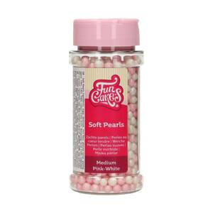 Cukrové dekorácie bielo-ružové perly 60g - FunCakes