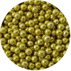 Cukrové perličky zlaté 4mm 80g
