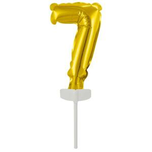 Fóliový balónek zlatý mini - zápich do dortu číslo 7