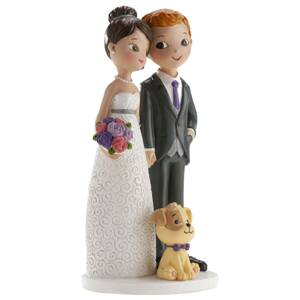 Svatební figurka na dort s pejskem 16cm