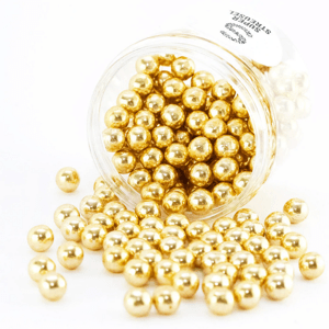 Čokoládové perly stredné 180g zlaté - Super Streusel