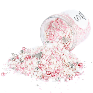 Cukrové zdobení 90g sněhové vločky růžový mix