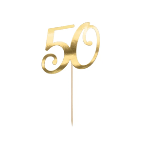 21cm vrchnák na tortu zlaté číslo 50 - PartyDeco