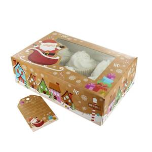 Vianočný box na 6/12 muffinov Santa 1ks - Culpitt