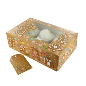 Vianočný box na muffiny 6/12 muffinov perník 1ks - Culpitt
