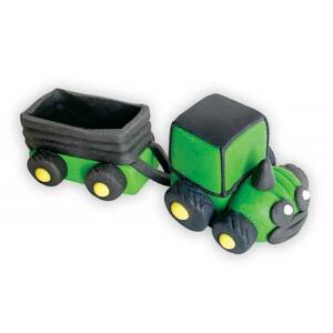 Cukrová figúrka traktora s vozíkom - Dekor Pol