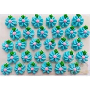 Cukrové kvety modré s ružovým stredom 30ks - Fagos