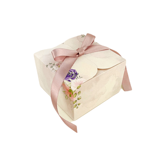 Svatební krabička na výslužku květy 110 × 110 × 70 mm 8ks