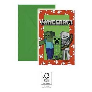 Pozvánky Minecraft, 6ks - Procos