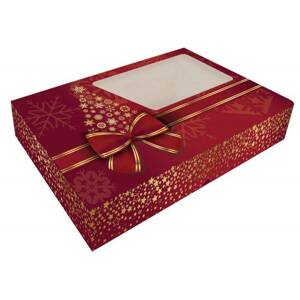 Skladacia krabica na cukrovinky s oknom 36x22x5cm 1ks vianočný stromček - Alvarak
