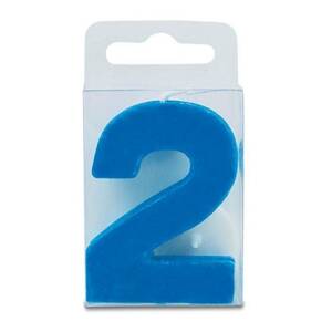 Sviečka v tvare číslice 2 – mini, modrá - Stadter