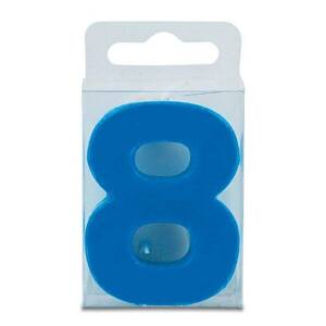 Sviečka v tvare číslice 8 – mini, modrá - Stadter