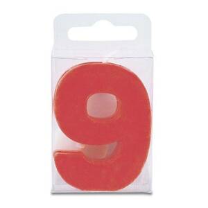 Sviečka v tvare číslice 9 – mini, červená - Stadter