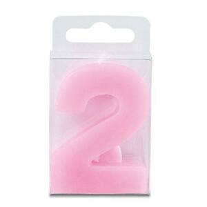 Sviečka v tvare číslice 2 – mini, ružová - Stadter