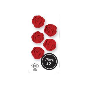 Cukrové ruže červené 1,5 cm 12 ks