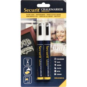 SECURIT Stredný popisovač šírka hrotu 2-6 mm 2 kusy, biely