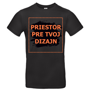 B&C Pánske tričko s potlačou - Čierne 4XL
