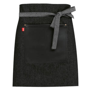 TOMA Čašnícka zástera mini TOMA - čierna jeans / eko koža