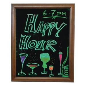 SECURIT Farebná svetelná LED tabuľa 40x50 cm s dreveným rámom, mahagón