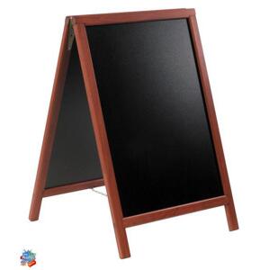 SECURIT Ponuková stojanová tabuľa DUPLO SANDWICH 80x55, mahagon
