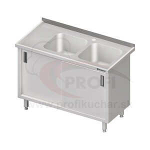 Umývací stôl krytovaný s dvojdrezom - posuvné dvere 1500x600x850mm