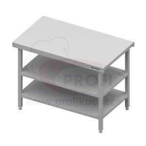 Neutrálný výdajný stôl s dvoma policami - 1300x710x880mm, bez obkladu