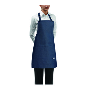 EGOCHEF Kuchárska zástera ku krku EGOchef s vreckom DÁMSKA - Jeans 70x70 cm